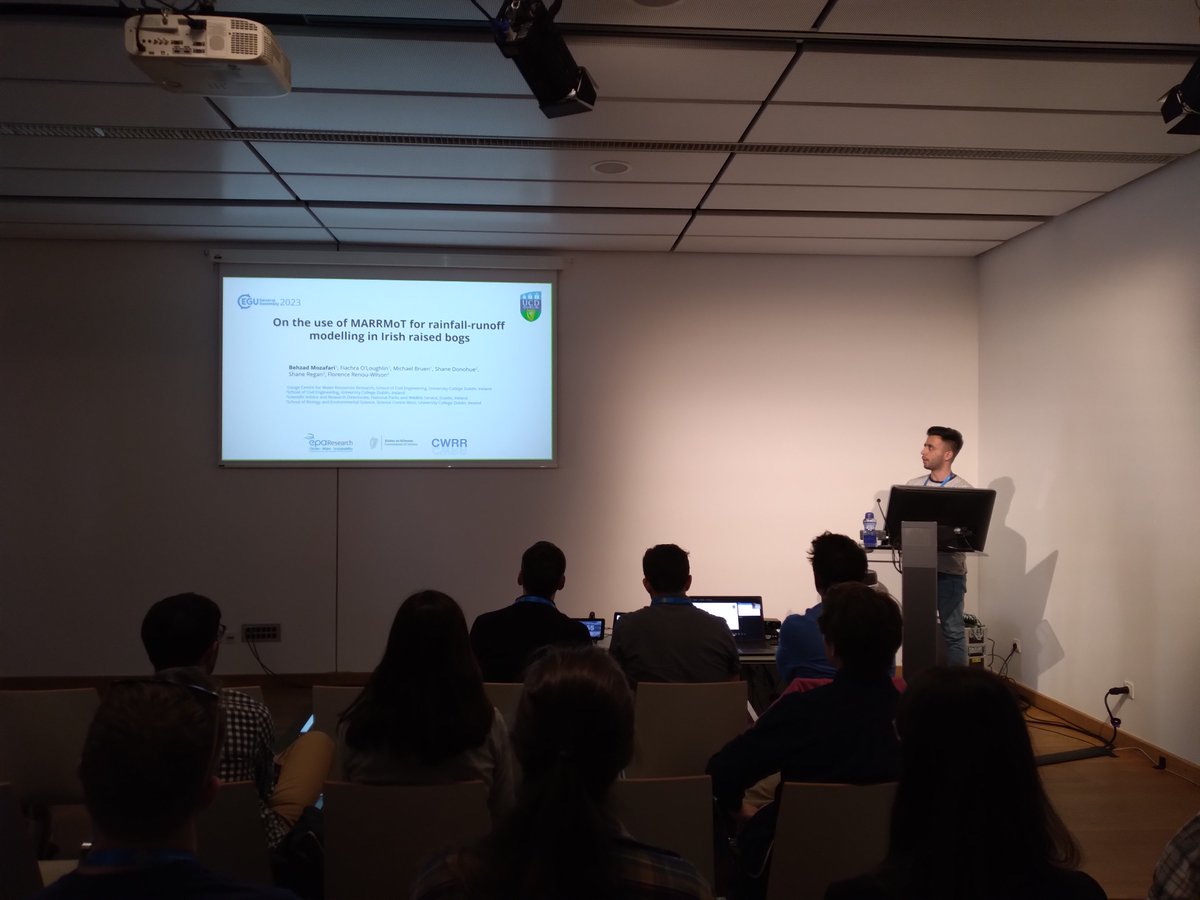 SWAMP_Project's tweet photo. @MozafariBehzad presented at the @EuroGeosciences his comparison study for choosing suitable hydrological models to predict restoration measures of Irish peatlands. 

@EPAResearchNews 
@fiachraol @flo_renouwilson
@LIFEraisedbogs

Abstract 👇
https://t.co/IAjEr8I540 https://t.co/kAVlGGwHYc