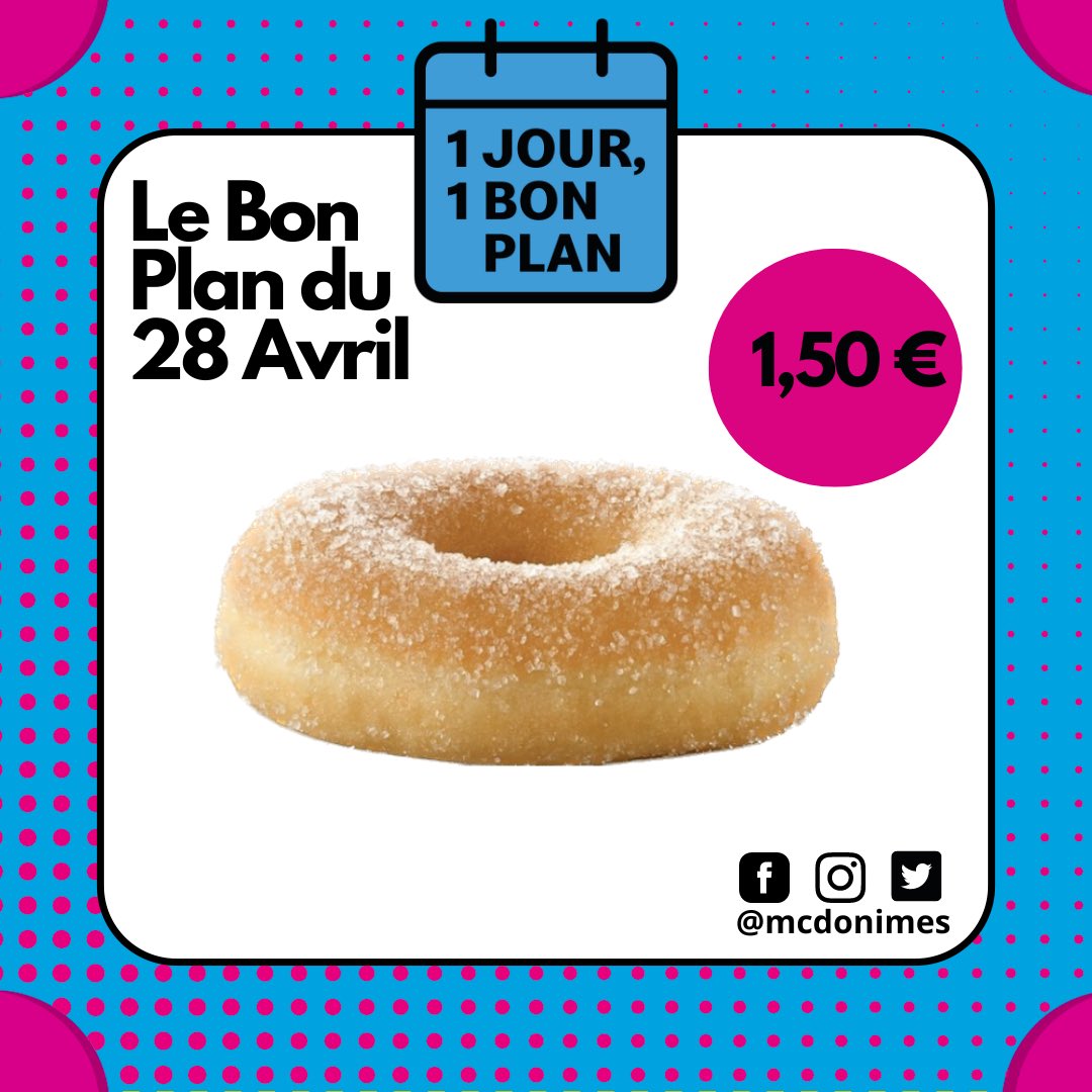 Une envie de douceur en cette journée ensoleillée ?😇
Profitez de notre donuts nature à 1,50€😋

#ilovemcdo #1J1BP #megamac #mcdo #nimes #mcdonimes #villeactive #7collines #capcostieres
