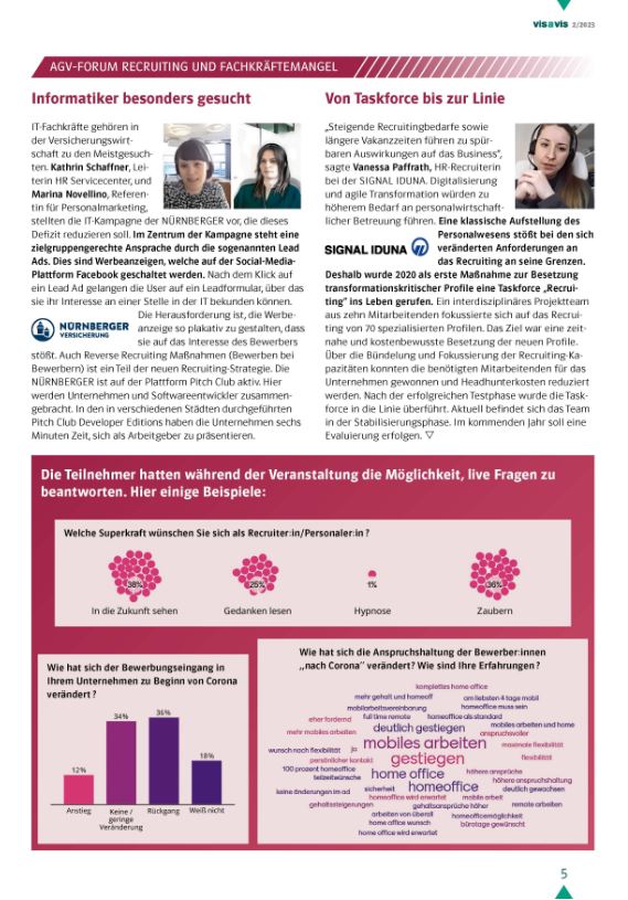 DieVersicherer's tweet photo. #vis_a_vis 2/23 online: Auf Einladung des AGV trafen sich über 120 Recruiting- und Personalverantwortliche zu einem digitalen Austausch, um #GoodPractice-Ansätze zum Thema #Fachkräftemangel in der #Versicherungsbranche zu diskutieren https://t.co/rtQVa4Vups https://t.co/9pMSz7FjBM