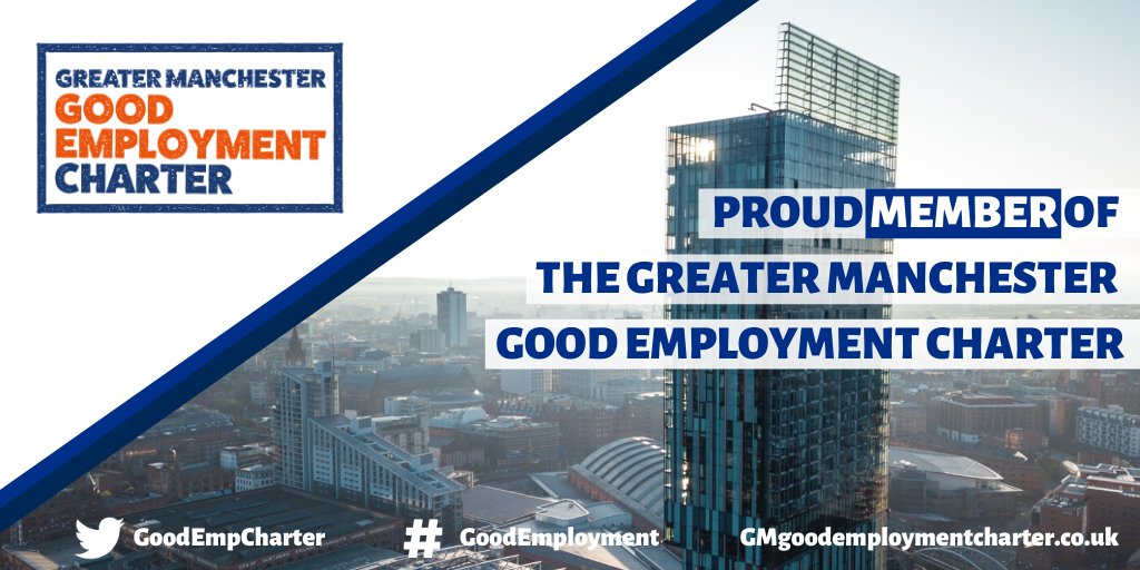 We are proud to announce that we have become a <a href="/GoodEmpCharter/">Greater Manchester Good Employment Charter</a> member! As a Member, we are among employers in GM leading the #GoodEmployment movement. #Proud #PeopleMakePlaces