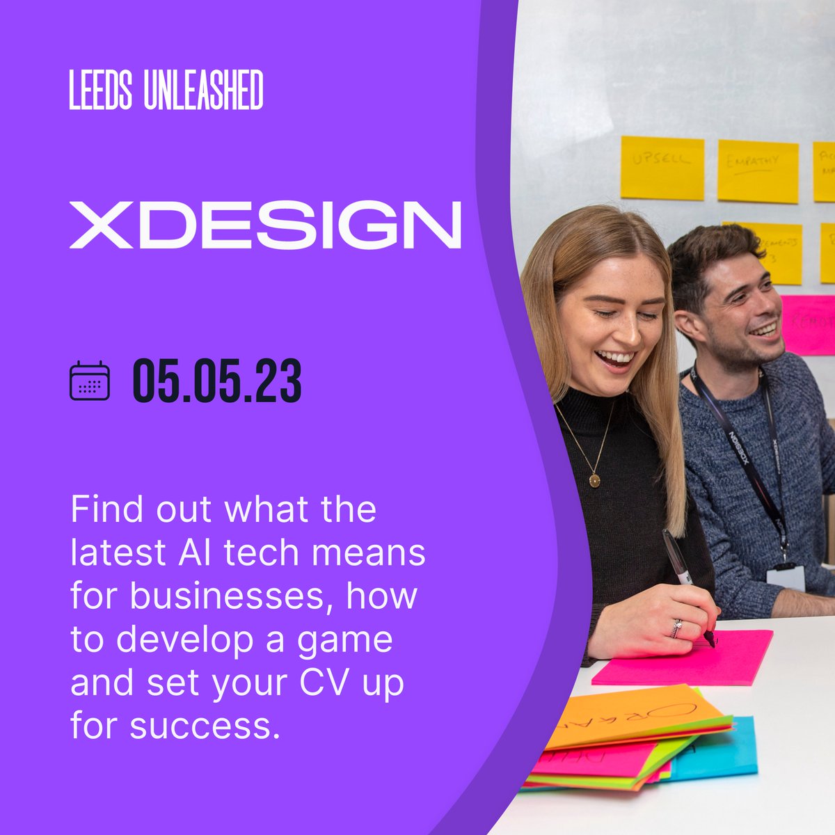 LeedsUnleashed_'s tweet image. During their sessions on the 5th May, the @wearexdesign team will dive into what ChatGPT and AI mean for businesses in the future, share insight into how a game is developed and give guidance on how to set up your CV for success 🤖