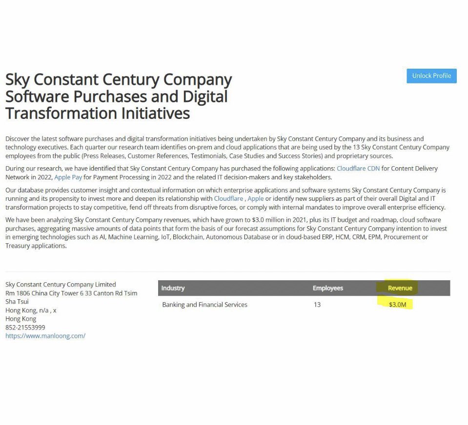 InHisHandsAlone's tweet image. $EBML 0042 name changed to Sky Constant Century out of HONG KONG 52 week high is 0519 CHINESE #CHINAStock #LowFloat company looking to invest in Artificial intelligence, Blockchain, and IOT.. Good luck  $TOP
