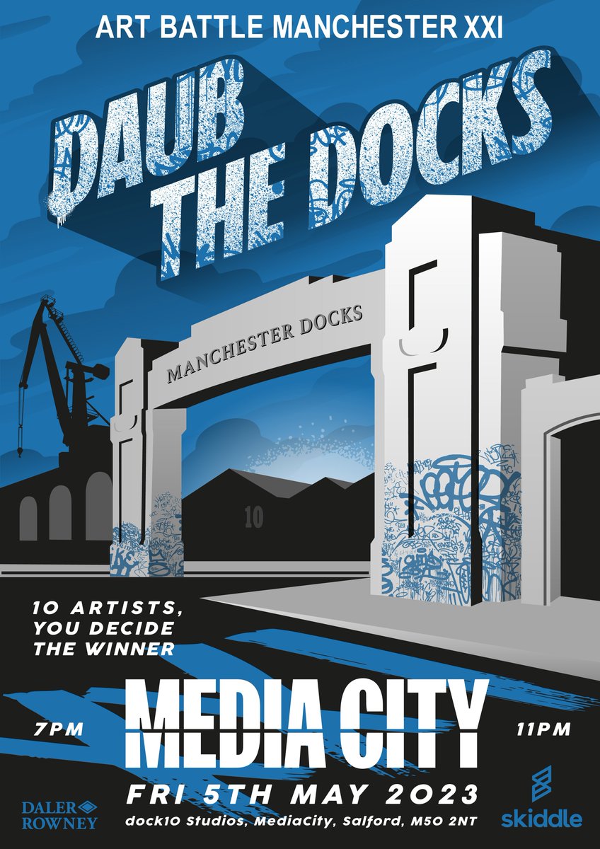 Art Battle MCR takes place on 5th May at Dock 10 Studios. 10 artists will create a masterpiece in 30 mins and you decide who goes to the grand final. Salford4Good Cost of Living Crisis Fund is the designated charity/fund for this event. 
Book now: lght.ly/k63b1a