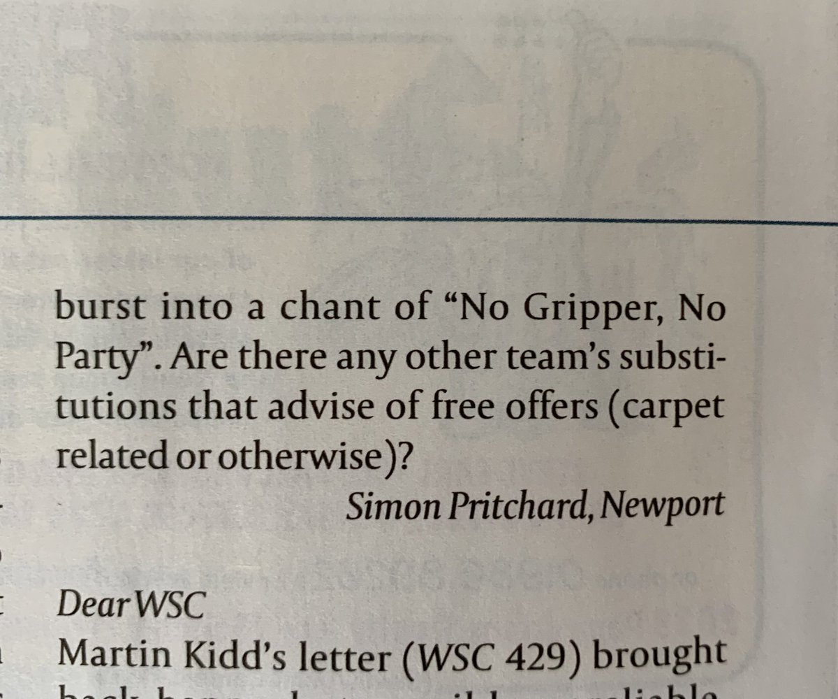 1912Exiles's tweet photo. Almost fell off the bog at 1912 Exiles towers to see County getting a mention in the letters page of @WSC_magazine. If you’re Simon Pritchard, give yourself a pat on the back.

#FreeGripper
#GripperIsInnocent
#ncafc 🧡🖤 https://t.co/1TkC9ZvYem