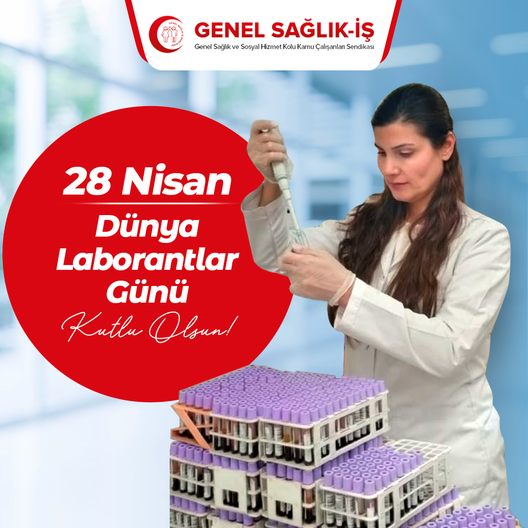 genelsaglikis's tweet photo. Hastalıkların teşhis ve tedavi sürecine önemli katkısı olan laborantlarımızın 28 Nisan Laborantlar Günü kutlu olsun!
#laborantlargünü #labs #worldlabsday #labsofinsta #genelsağlıkiş #sendika https://t.co/k47pIqbL0e
