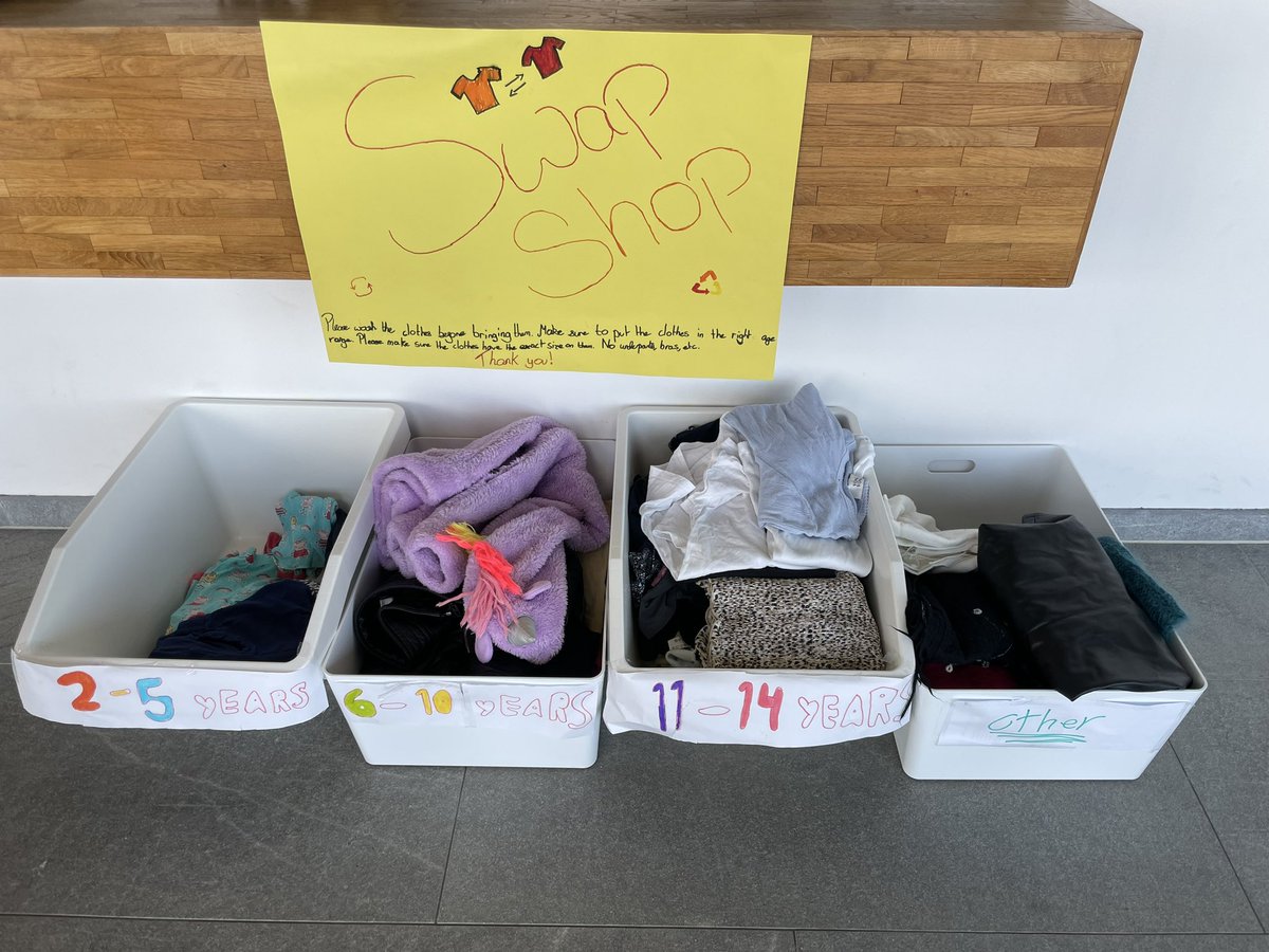 NinjasCookie's tweet photo. One of the @NinjasCookie #PYPex Exhibition Groups have organised a clothes Swap Shop to help combat Fast Fashion #PYP #Exhibition #FastFashion #StudentAction @CISDK #ClothesSwap https://t.co/aWzN9TsJzA