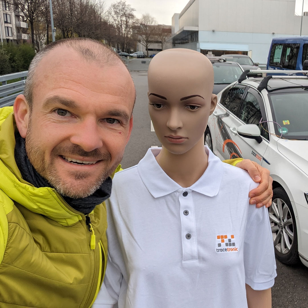 tracetronic's tweet photo. Das Messfahrzeug von @DresdenHtw, ZAFT e.V. und @tracetronic ist zurück aus Spanien. Jetzt werden die bisherigen #Testdaten analysiert, um #ADAS Systeme und Sensorik besser zu verstehen. Außerdem wird auch in #Dresden weiter aufgezeichnet. @FriedlTheFox behält das im Blick. 😊 https://t.co/w8kjIuaKYv