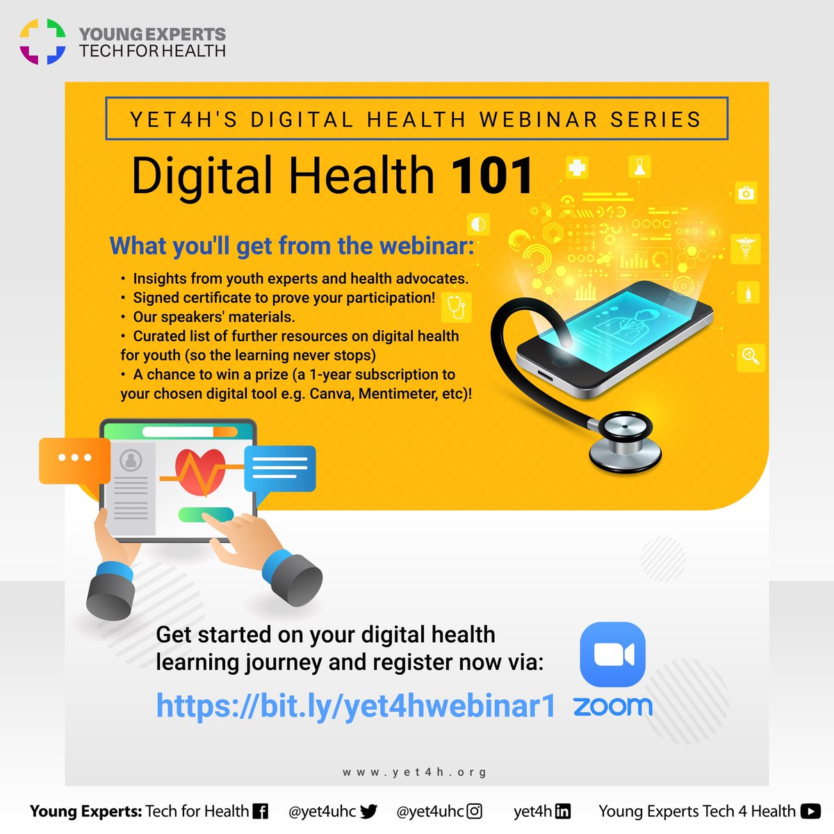 📢 Attention youth advocates! Join us for a digital health crash course in our upcoming webinar, Digital Health 101🚀 
📱Learn from youth experts about how digital platforms are impacting young people's health and wellbeing, its benefits and risks…