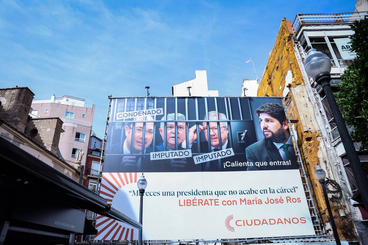 La Región de Murcia merece una presidenta que no acabe en la cárcel.

#Libérate de la corrupción con <a href="/MJoseRosOlivoCs/">María José Ros Olivo. Liberal</a>.