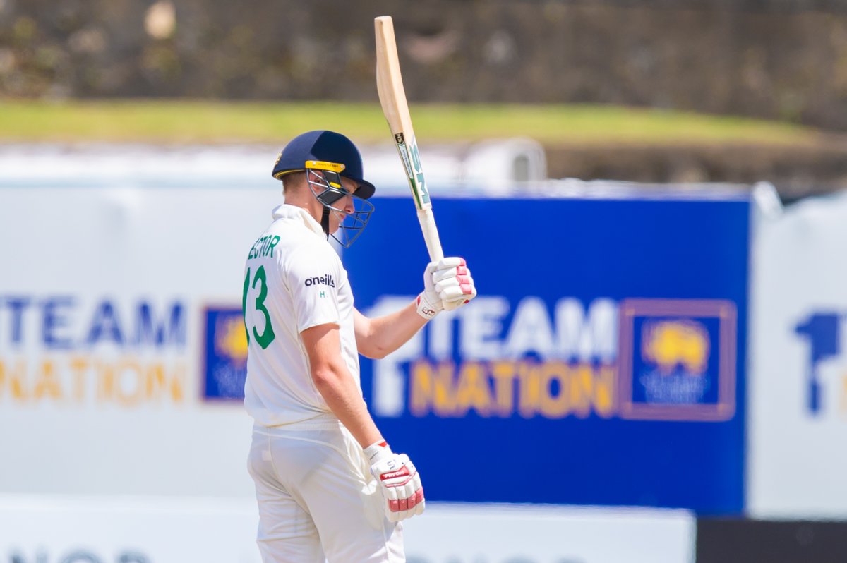 cricketireland's tweet image. Harry Tector ground out a half-century off 159 balls, and then smashed 35 off his next 30.

He couldn't quite get us into the lead, but what an innings 👏

#BackingGreen ☘️🏏 #SLvIRE