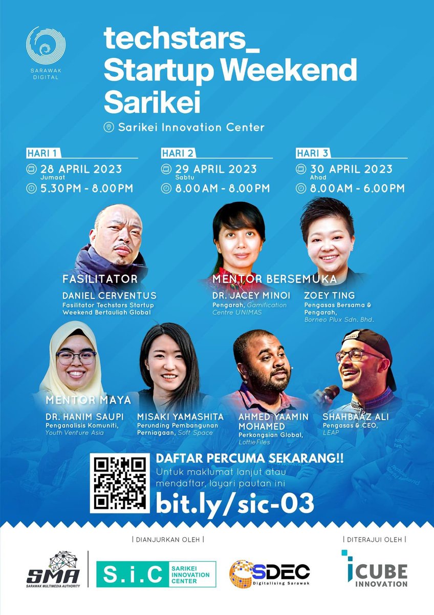 Happening this weekend. All the best Sarikei, Bintangor, and Sibu teams 🎉
#StartupWeekend 
#sarikeiinnovationcentre #sic #gcrf_aces #creativeculturemy #unimasGamificationCentre