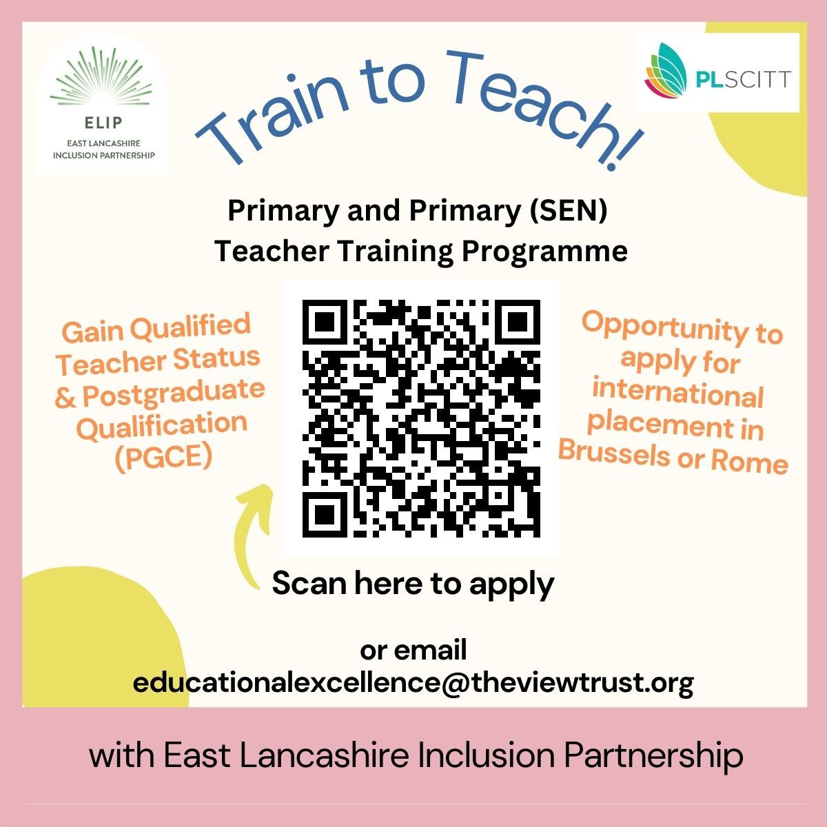 teach_with_ELIP's tweet image. We still have places available on our fantastic teacher training programme for 2023/24! #ITT #Teachertraining #PLSCITT #Tor_View_School #EmbraceTSH #Teachingtogetherineurope #QTS #Primary #SEND #ELIP