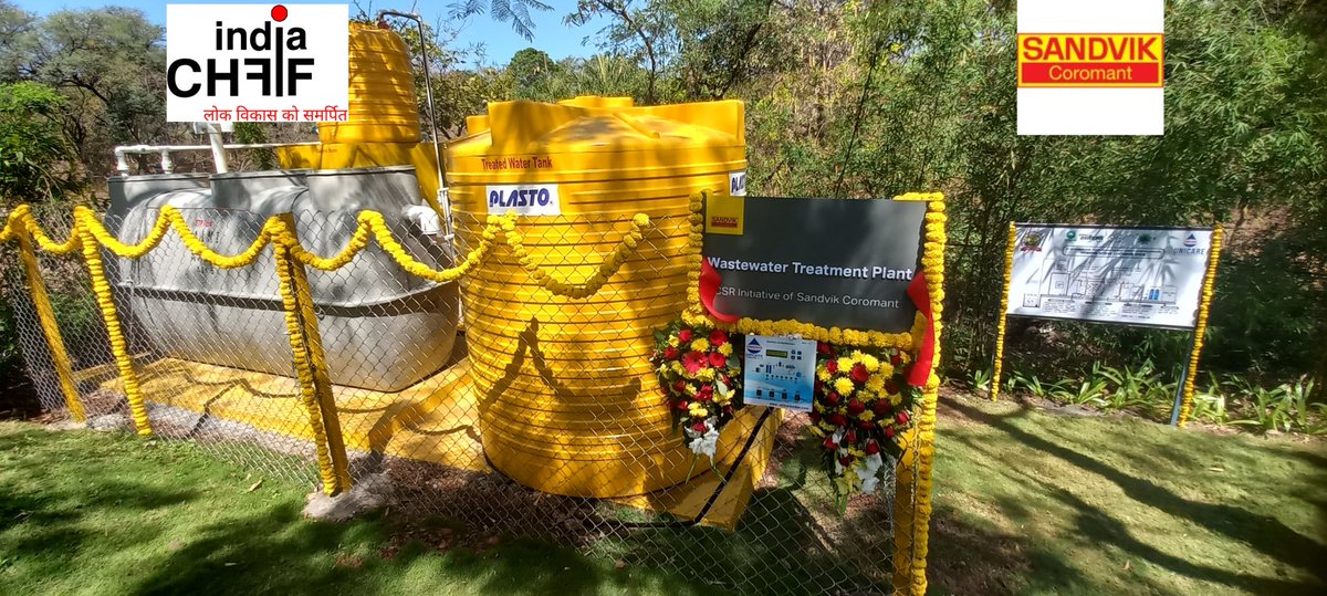 IndiaCHF's tweet photo. CHF India Foundation with CSR funds of Sandvik Coromant has been implementing the Waste Water Treatment Plant in Talwade Udyan, Pimpri Chinchwad Municipal Corporation(PCMC)Pune,Maharashtra.Waste water treatment plant was inaurated by Additional Commissioner Jitendra Wagh. https://t.co/9uKXKR0NFL