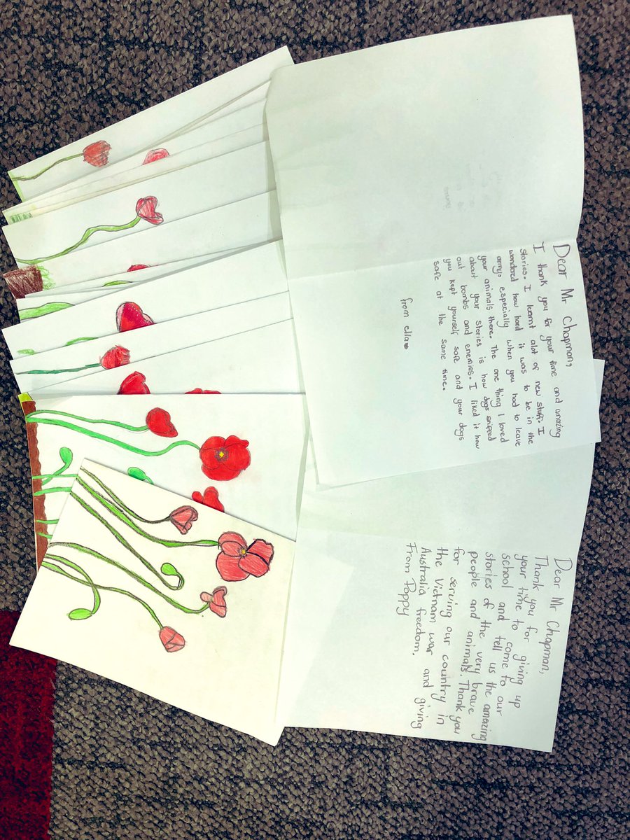 Heart warming ANZAC Thank you cards written by some of our Year 4 students thanking our RSL speaker. <a href="/WA_Edu_News/">WA Education News</a> #AnzacDay2023