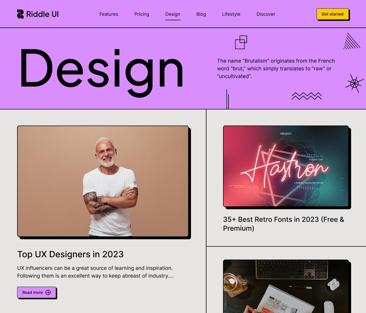 riddle_ui's tweet photo. π₯ Exciting news! After creating the Riddle UI Design system, we're now working on the Neo-Brutalism UI Design System. @figma @figmacommunity @FigmaDev
Can't wait to share it with everyone soon!
Free version: https://t.co/Gr5PYdmZNM
#UI #design #neobrutalism #RiddleUI https://t.co/up6VMXPn6u