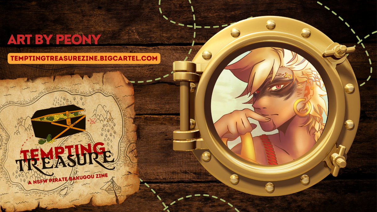 Captain Bakugou is a little tied up right now, but we're sure he'll be ready to set sail again soon!  🪢

Ye scallywags be seein' even more of the mutinous <a href="/Paeonia_lutea/">Peony 🌈🍖🔞</a>'s art in our physical zine and in our PDF's bonus content.   

🗺️ temptingtreasurezine.bigcartel.com