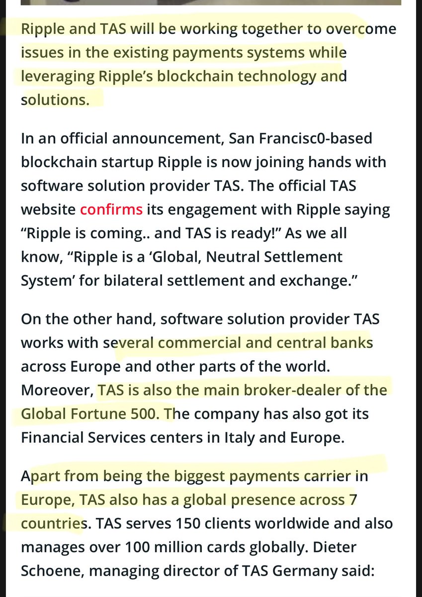 💥TAS WILL LEVERAGE RIPPLE’S BLOCKCHAIN + TAS IS THE MAIN BROKER DEALER OF THE GLOBAL FORTUNE 500 + TAS IS THE BIGGEST PAYMENTS CARRIER IN EUROPE 🤯🤯🤯🤯🤯🤯🤯🤯🤯🤯🤯🤯🤯🤯🤯🤯🤯🤯🤯🤯🤯💥