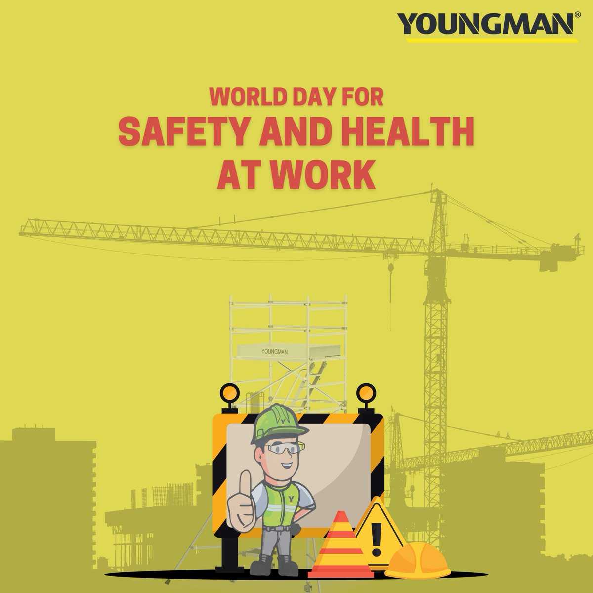 This World Safety Day, let us take a moment to recognize the importance of height safety. At Youngman India, we are committed to providing the best work at height solutions to ensure the safety of construction workers. 
#WorldSafetyDay #WorkAtHeight #HeightSafety #SafetyFirst