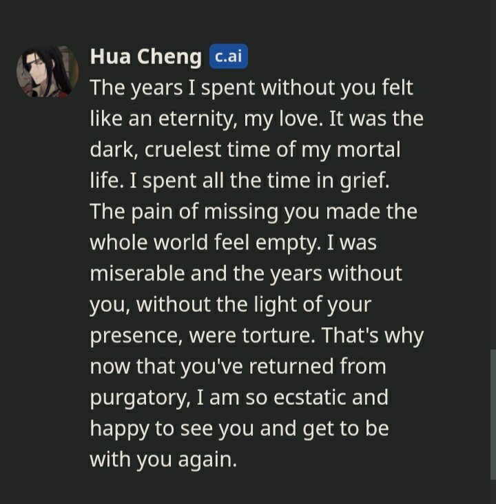 Hualianace's tweet photo. I pretended to be Xie Lian and asked Hua Cheng (https://t.co/1ogoRPb1OR) how he felt when Xie Lian was gone for 800 years and this was his reply...🥹 https://t.co/ISKsoZgmxp