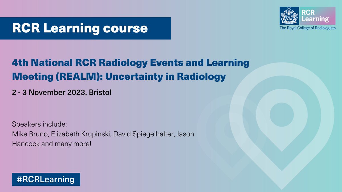 Following three successful sell-out courses, this year's annual REAL meeting takes place on 2-3 Nov in Bristol!

Local speakers will deliver the popular '4 pitfalls in' sessions. Express your interest and receive priority booking: bit.ly/43MlANH

<a href="/ClinRadiology/">Clinical Radiology</a> <a href="/_the_SRT/">The Society of Radiologists in Training</a>