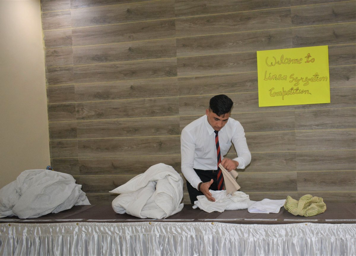 agihld's tweet photo. An activity on "Linen Segregation" was organized by the Creativity Club of the Faculty of Hospitality Management, Amrapali Group of Institutes for BHMCT, BHM, and DHMCT students.
#agihld #amrapali #bestcollege #aihm #hotelmanagement #housekeeping #bhm #bhmct #dhmct #hm https://t.co/0WxaGVEn5v