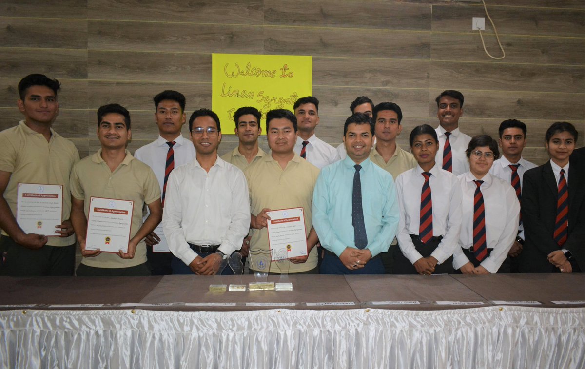 agihld's tweet photo. An activity on "Linen Segregation" was organized by the Creativity Club of the Faculty of Hospitality Management, Amrapali Group of Institutes for BHMCT, BHM, and DHMCT students.
#agihld #amrapali #bestcollege #aihm #hotelmanagement #housekeeping #bhm #bhmct #dhmct #hm https://t.co/0WxaGVEn5v