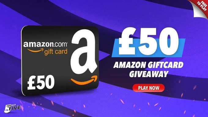 Fantasy5Jackpot's tweet image. COMPETITION! 🔥🚨

Win a £50 Amazon gift card by predicting ONE player to beat their #EPL Fantasy5 points target this round!

Enter by SUN 30th April 2:00pm BST ⏰

1 - Comment your Premier League player  
2 - RT &amp;amp; Follow
3 - Enter the round 👉 fantasy5.com/epl

#Giveaway