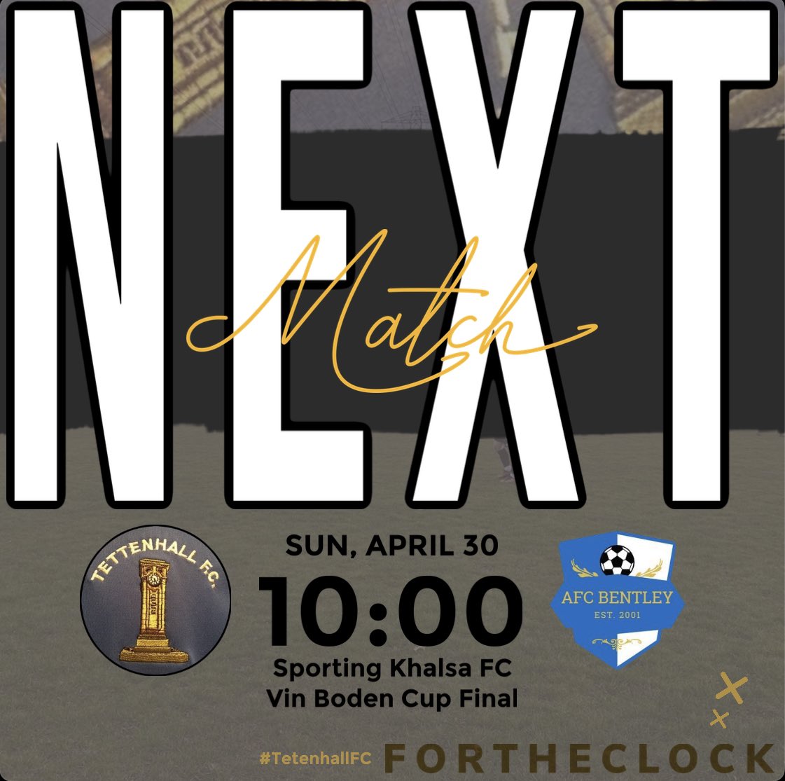 tettenhallfc's tweet image. 1️⃣ game to go.

Sunday, 10am, #VinBodenCup Final 🏆 vs @SundaysAFCB 

#TettenhallFC #TFCBEN