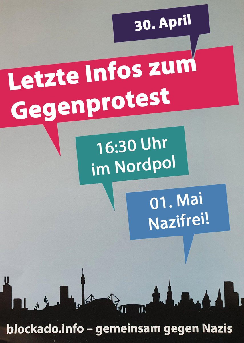 Autonome Antifa 170 (@afa170) on Twitter photo ++ Laut Cops finden Montag (1.5.) Nazi-Kundgebungen in #Lünen (14.30) & Dorstfeld (16.30) statt. ++
Kein Bock auf Nazis, weder in #Lünen, #Dortmund noch sonstwo? Dann kommt heute & Sonntag in den <a href="/Nordpol_DO/">Nordpol – chaos.social/@nordpol_do</a>!
Stay tuned! Folgt auch <a href="/BlockaDO_Info/">BlockaDO Info</a> für weitere Infos!
#NoNazisDo ++ Laut Cops finden Montag (1.5.) Nazi-Kundgebungen in #Lünen (14.30) & Dorstfeld (16.30) statt. ++
Kein Bock auf Nazis, weder in #Lünen, #Dortmund noch sonstwo? Dann kommt heute & Sonntag in den <a href="/Nordpol_DO/">Nordpol – chaos.social/@nordpol_do</a>!
Stay tuned! Folgt auch <a href="/BlockaDO_Info/">BlockaDO Info</a> für weitere Infos!
#NoNazisDo