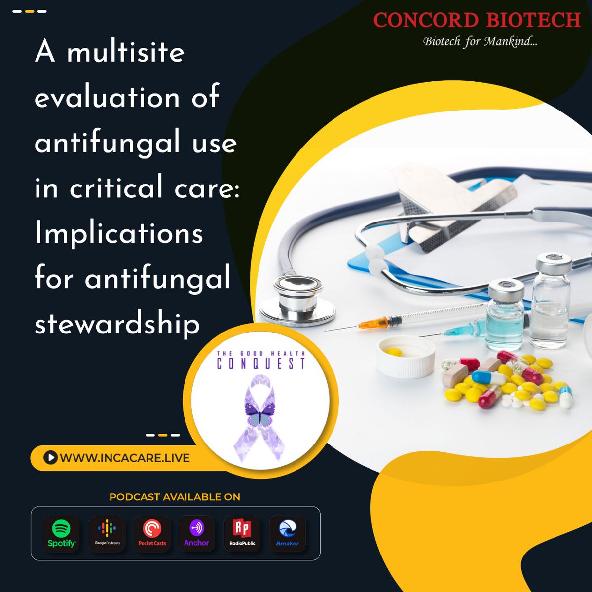 Join us on the #GoodHealthConquest as we delve into the evaluation of antifungal use in #criticalcare and explore the latest technologies revolutionizing microbial diagnoses in patients with #bacterialinfections and sepsis.

Tune in to our podcast - spotifyanchor-web.app.link/e/VJt4YvHtZyb