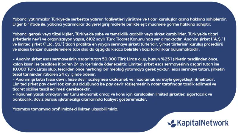 Yabancılar Türkiye’de İş Kurabilir Mi? Yazımızın tamamı için: kapitalnetwork.com/tr/yabancilar-…