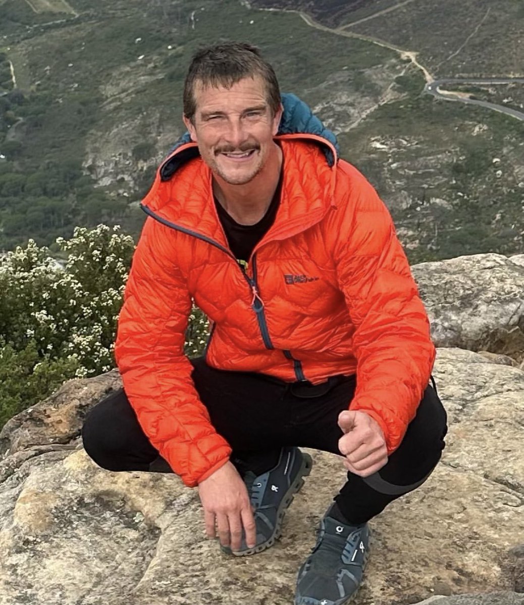 BearGrylls's tweet photo. Climbing Lion’s Head in South Africa with one of our team @adamhassan.tt after doing a talk to 2000 global entrepreneurs on what it means to persevere and keep your head and heart in check as you climb to the summits in your life… and also lovely to meet some @worldscouting @scouts whilst half way up the mountain! No surprise there.. Scouts are born for adventure! #adventure #nevergiveup @krugercowne @WSB_Speakers #motivationalspeaker