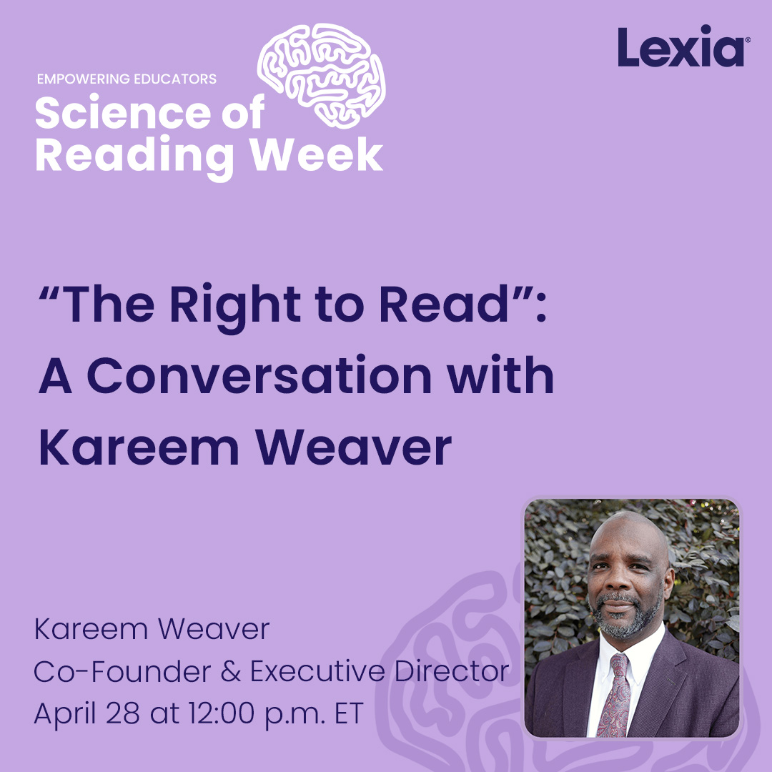 Don't miss Lexia's final session of the first ever #ScienceOfReading week at 12pm ET with @KJWinEducation and @LizCBrooke as they discuss 'The Right to Read', a film on the state of #literacy in our country, and how to help students succeed. spr.ly/6014OTHzm #LexiaSORWeek