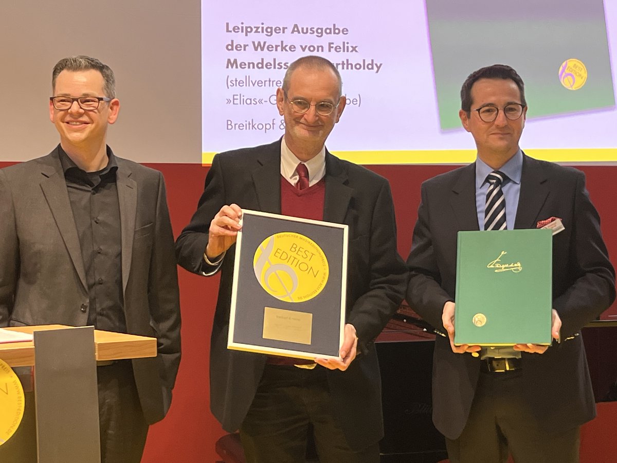 SAW_Leipzig's tweet photo. Der Jubel ist groß: Der renommierte deutsche Musikeditionspreis BEST EDITION 2023 geht nun bereits zum dritten Mal an die Mendelssohn-Gesamtausgabe an der @SAW_Leipzig. 🎉🥂 https://t.co/s3by1heVCO #akademienprogramm https://t.co/HE0WUI00zp