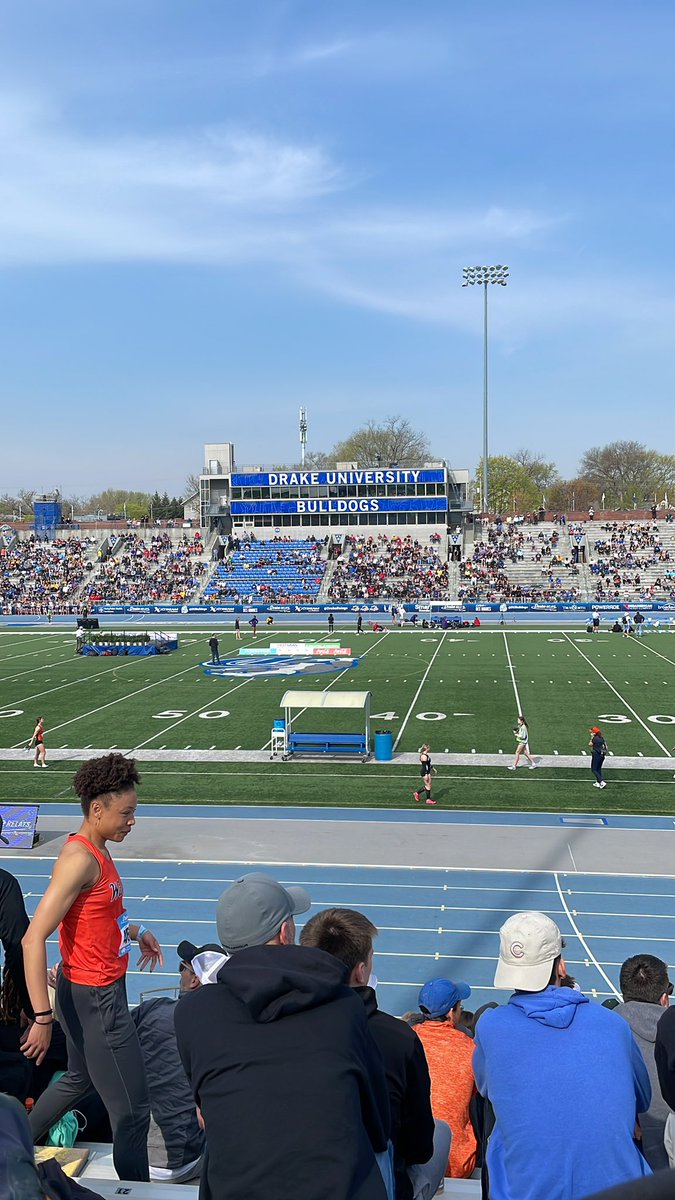 No better place to be. Congrats Naomi Durin and Grayson Hartman on making finals in your sprint hurdle events! Great way to start the day.