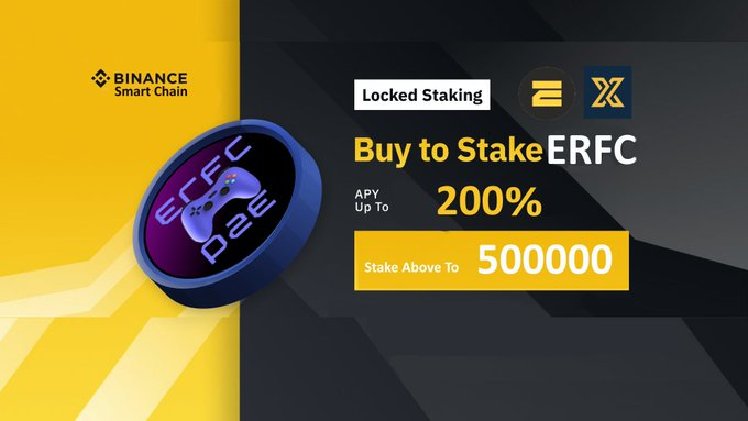 Staking your $ERFC tokens and earn an impressive 200% APY 🤑💰 Hurry up, this offer is for a limited time only. 🔥💸 #Crypto  #Staking #StakingRewards