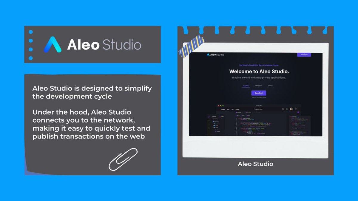 1_mpuls's tweet image. What is @AleoHQ studio for?
#Aleo #Blockchain #Leolanguage