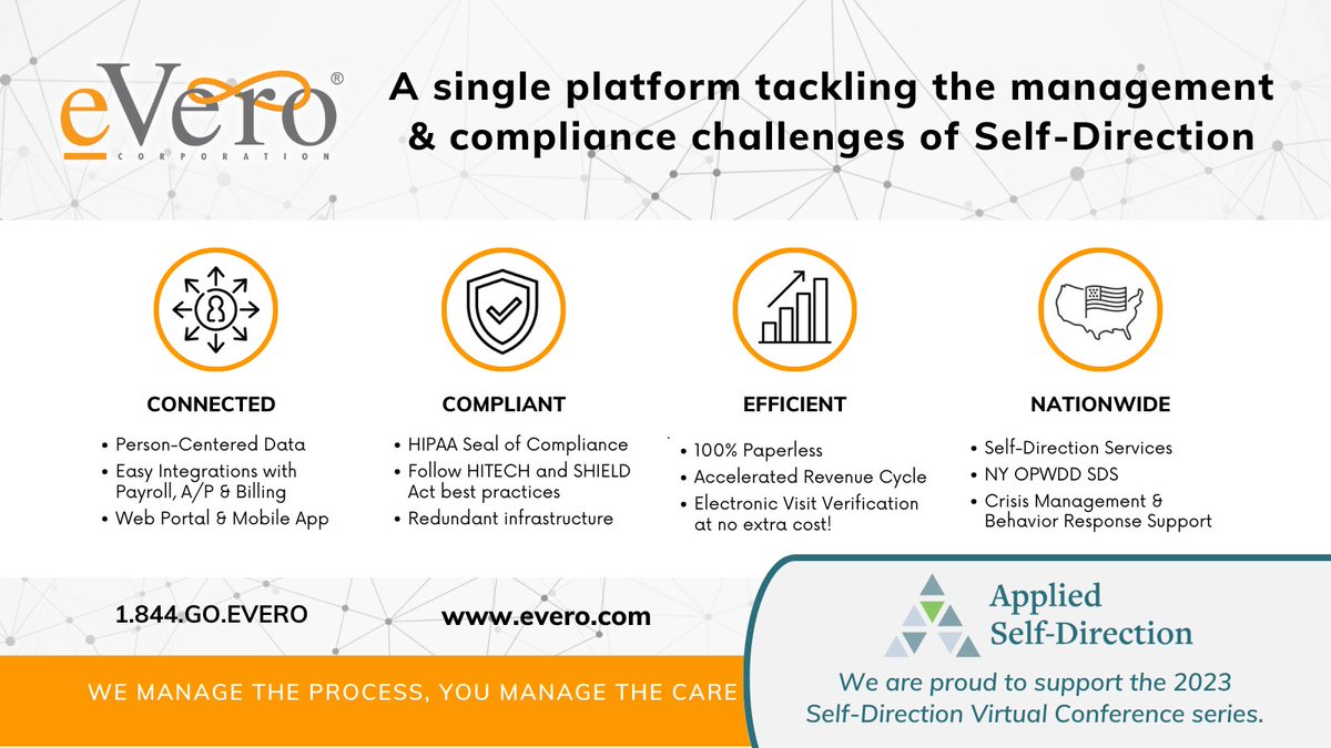 Applied Self-Direction (@appliedsd) on Twitter photo Our sponsors are the reason the #SelfDirection Conference Virtual Series is free to attend. Thank you, <a href="/eVeroCorp/">eVero Corporation</a> for your support! #sdseries2023 Our sponsors are the reason the #SelfDirection Conference Virtual Series is free to attend. Thank you, <a href="/eVeroCorp/">eVero Corporation</a> for your support! #sdseries2023