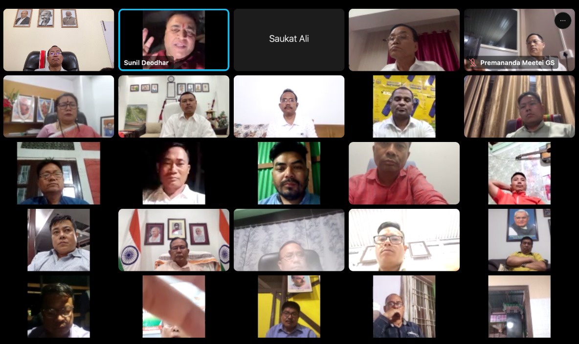 Dinganglung's tweet photo. Join the virtual meeting on the 100th edition of "Mann Ki Baat" to be addressed by Hon'ble PM Shri. Narendra Modi  ji tomorrow.  Hosted by @BJP4Manipur.  HCM @NBirenSingh, Eche. @AShardaDevi Sharda Devi @Sunil_Deodhar ji National Secy &amp; NE Incharge (Mann Ki Baat) https://t.co/D4C7oE9oJj