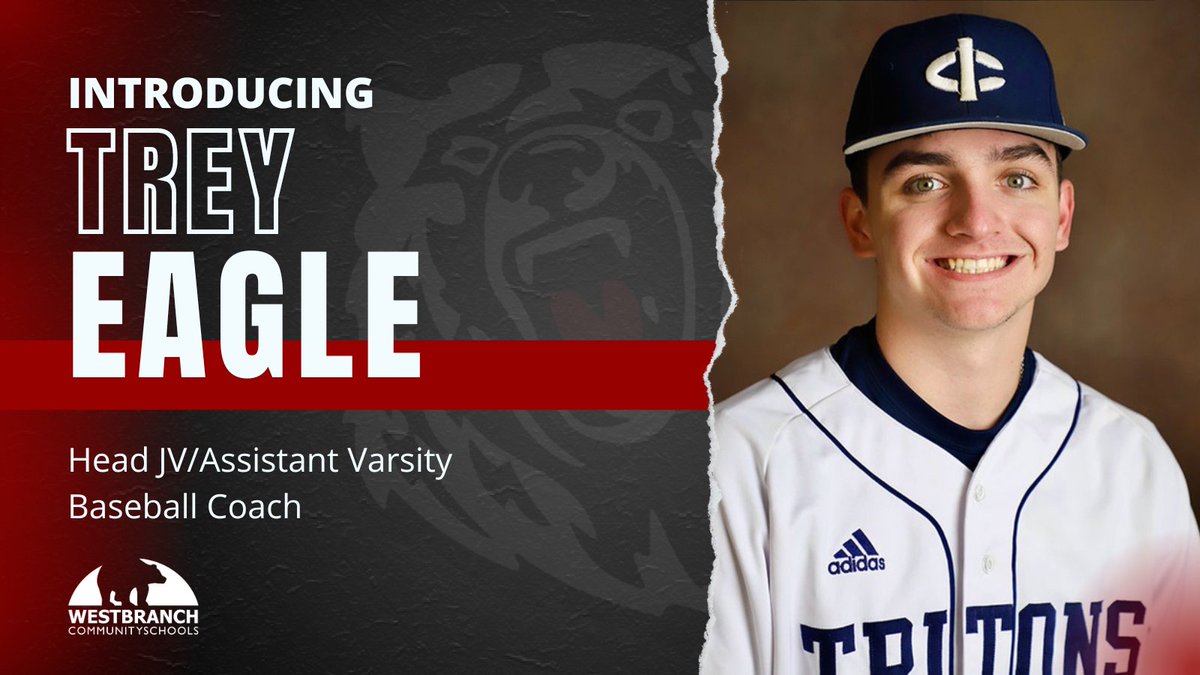 Happy to announce the hiring of Trey Eagle to be our Head JV/Assistant Varsity Baseball coach. Trey brings a wealth of pitching and general athletic experience to the program! Trey was also part of <a href="/BearsBaseballWB/">West Branch Baseball</a> last state tournament team!
