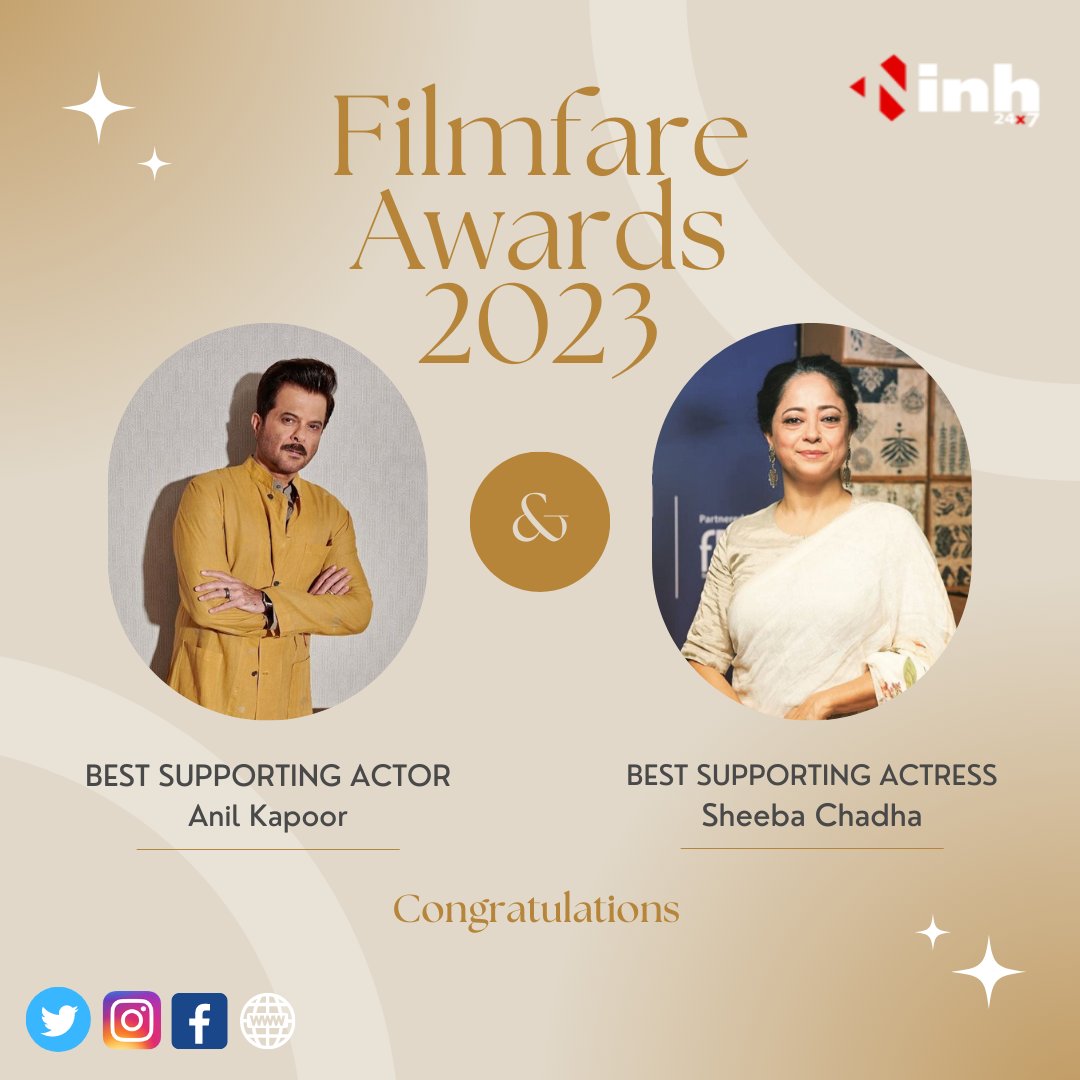 #FilmfareAwards2023
#BestSupportingActor
#AnilKapoor
#SheebaChadha
#JugJuggJeeyo
#varundhawan