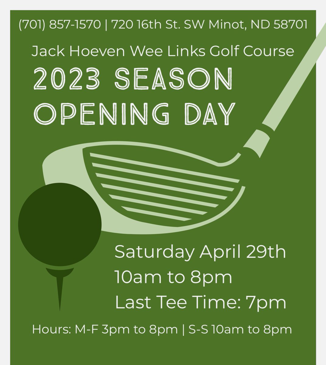 jhweelinks's tweet photo. 2023 Season starts tomorrow! No Tee Times needed! https://t.co/3j64oroz35