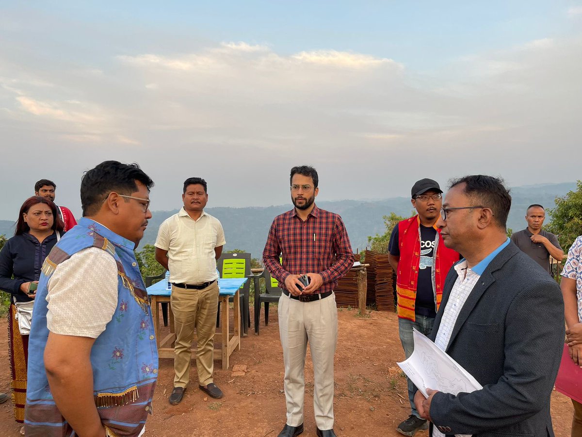 SangmaConrad's tweet photo. Expressed my dissatisfaction with the slow progress &amp; unsatisfactory construction work of the log houses at Sakal A’duma during the inspection today. Have asked the Department to take action against the contractor including cancellation of the work. https://t.co/DjYiWLyCbt
