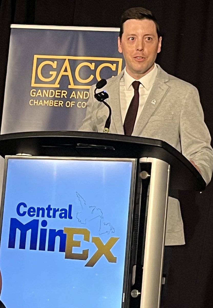 ⁦<a href="/gandercommerce/">Gander and Area Chamber of Commerce</a>⁩ chair Brad Eisan opens the Keynote Luncheon with Mr. Eric Sprott and ⁦<a href="/PremierofNL/">Premier of NL</a>⁩  during the #CentralMinEx showcase in ⁦<a href="/townofgander/">Town of Gander</a>⁩ ⁦@QualityGander⁩