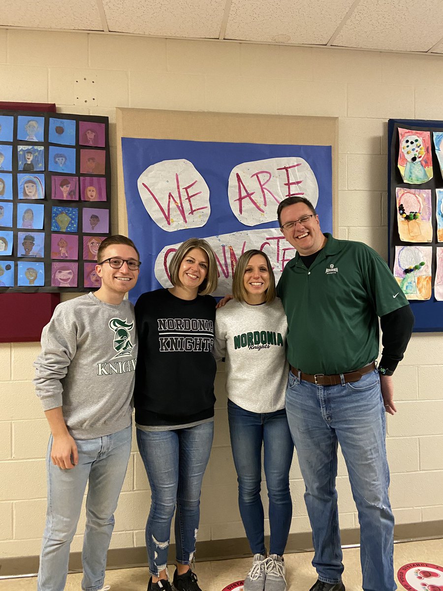 Happy spirit day from your fourth grade team! #4thGradeRocks @jen_gruber @KPFinley @MrBBenderNF @NFSquirePride