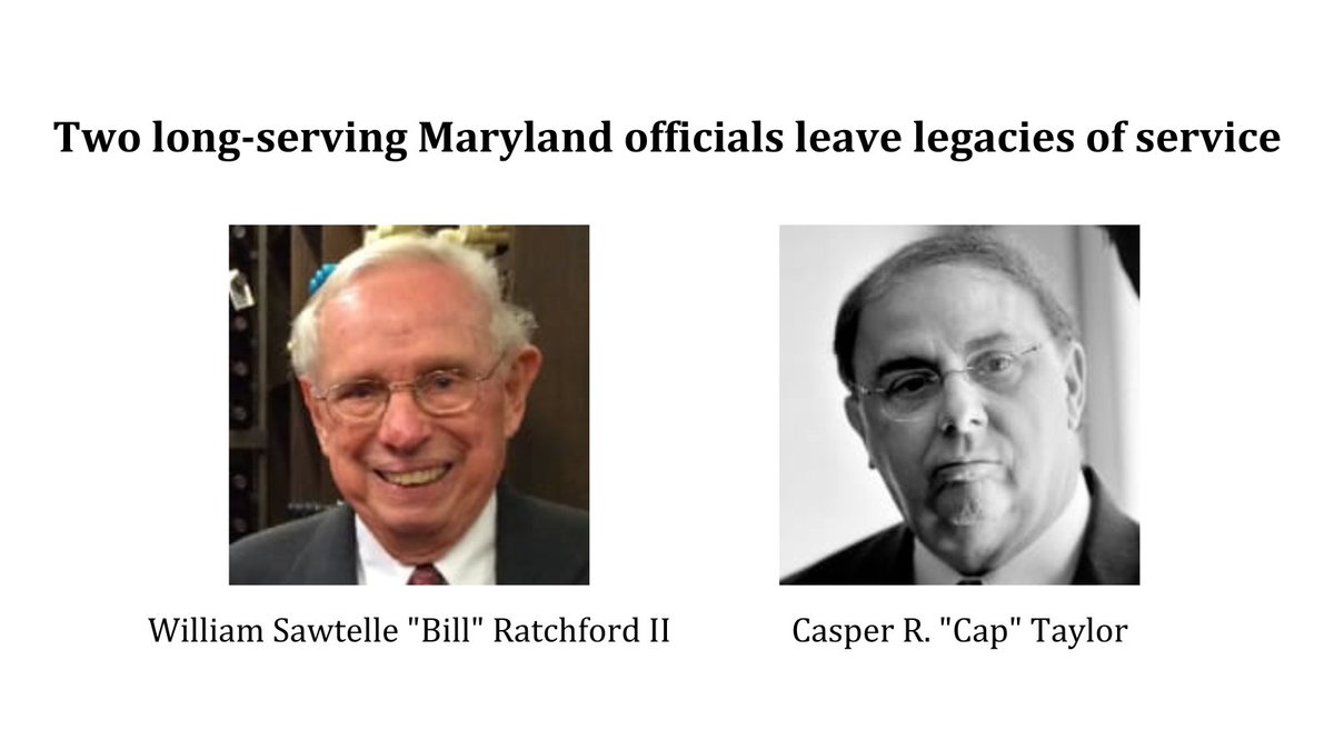 NCSLorg's tweet image. Two men who left large and lasting legacies on Maryland governance passed away this week: Casper R. "Cap" Taylor and William Sawtelle "Bill" Ratchford II.

Both men were involved with NCSL. We sends condolences to their families.

Read more here: bit.ly/3VgqP47 #mdleg