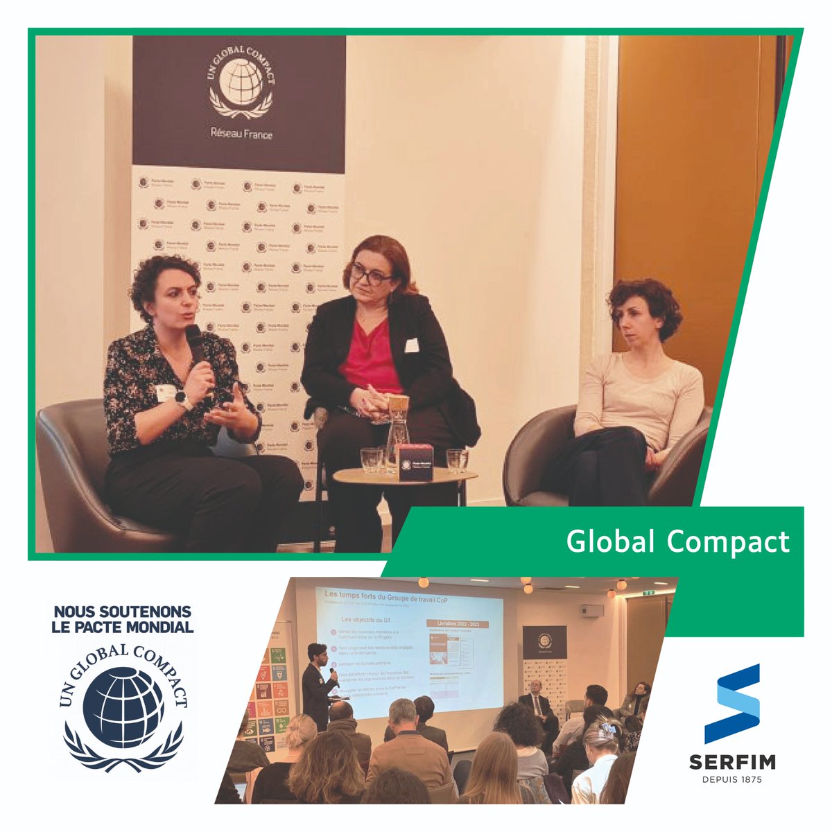 <a href="/GroupeSERFIM/">SERFIM</a> et sa filiale <a href="/SerfimTIC/">SERFIM T.I.C.</a> , représentées par Aurélie Fallourd, se sont investies dans le groupe de travail constitué de 17 entreprises, pour renouveler le rapport annuel rédigé par chaque signataire : la #CoP (Communication on Progress).

#ODD #DéveloppementDurable