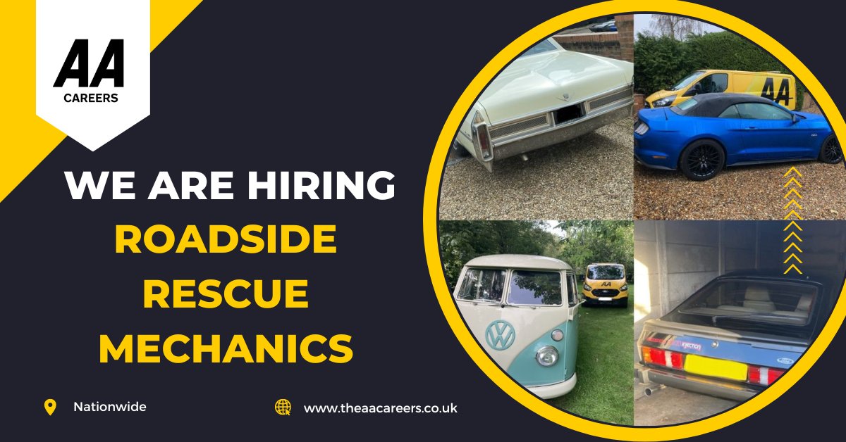 Rev up your career with the AA! We're looking for Roadside Rescue Mechanics nationwide to be the superheroes of the road, getting drivers back on track.

Apply now and join the team that pushes for better.

theaacareers.co.uk/job-details/?i…

#AAcareers #RoadsideRescue #MechanicLife
