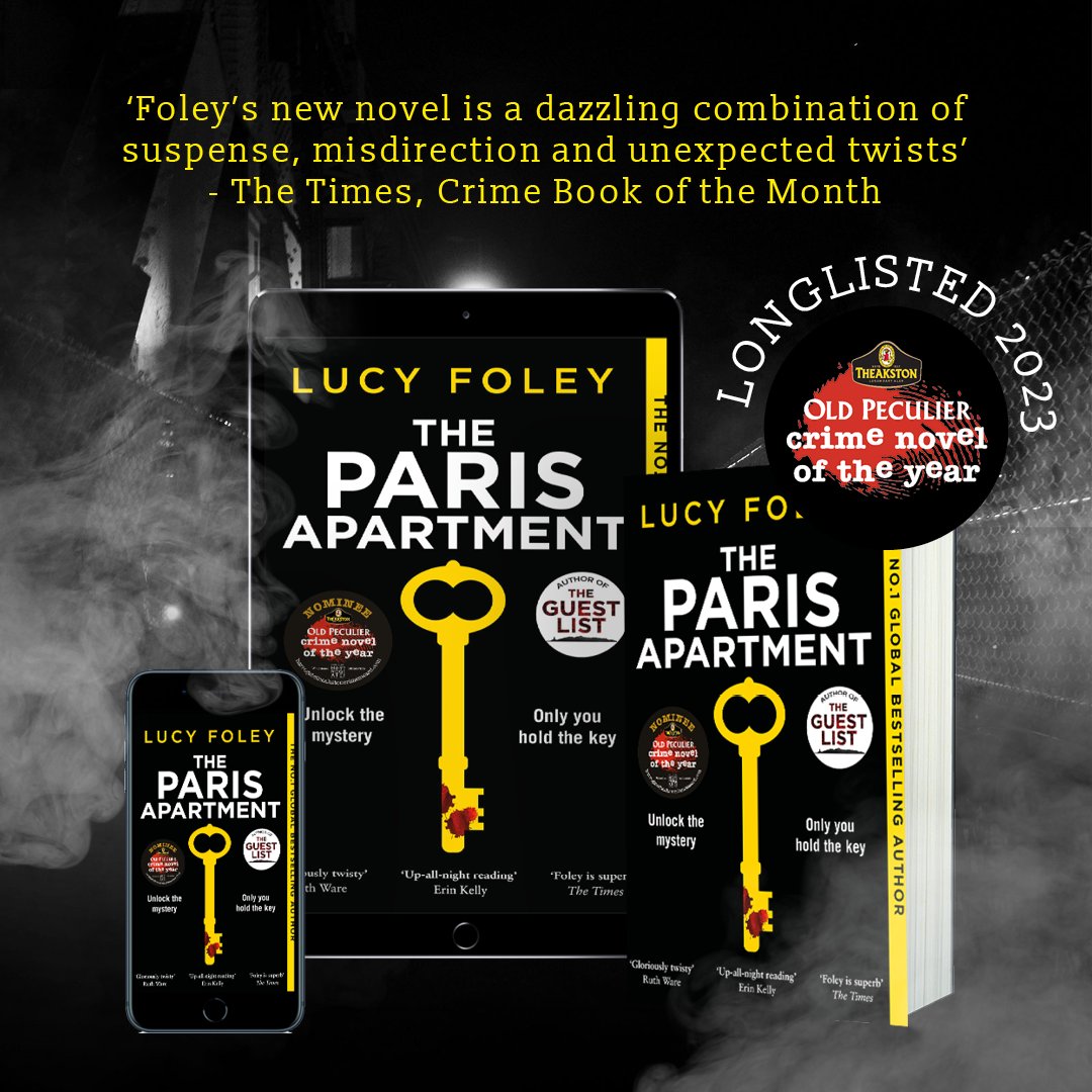 Very late to the party but banned myself from the internet yesterday to get latest book draft in 😵‍💫🤪🤪… absolutely THRILLED #TheParisApartment is on the @Theakston1827 @TheakstonsCrime @HarrogateFest Longlist alongside books by so many of my crime & thriller heroes!