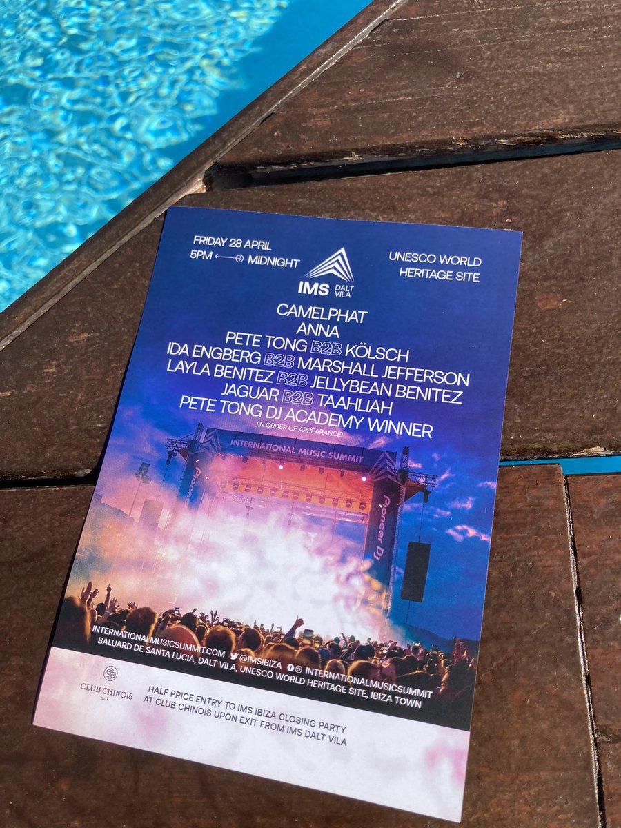 And as @Grimezsz signs off, the ‘talkie’ part of IMS Ibiza 2023 draws to a close. The industry came together to Face The Future, and in the short term that means a poolside boogie at the @mixmag lab with @sashaofficial b2b @djannamiranda, and the big Dalt Vila party tonight.